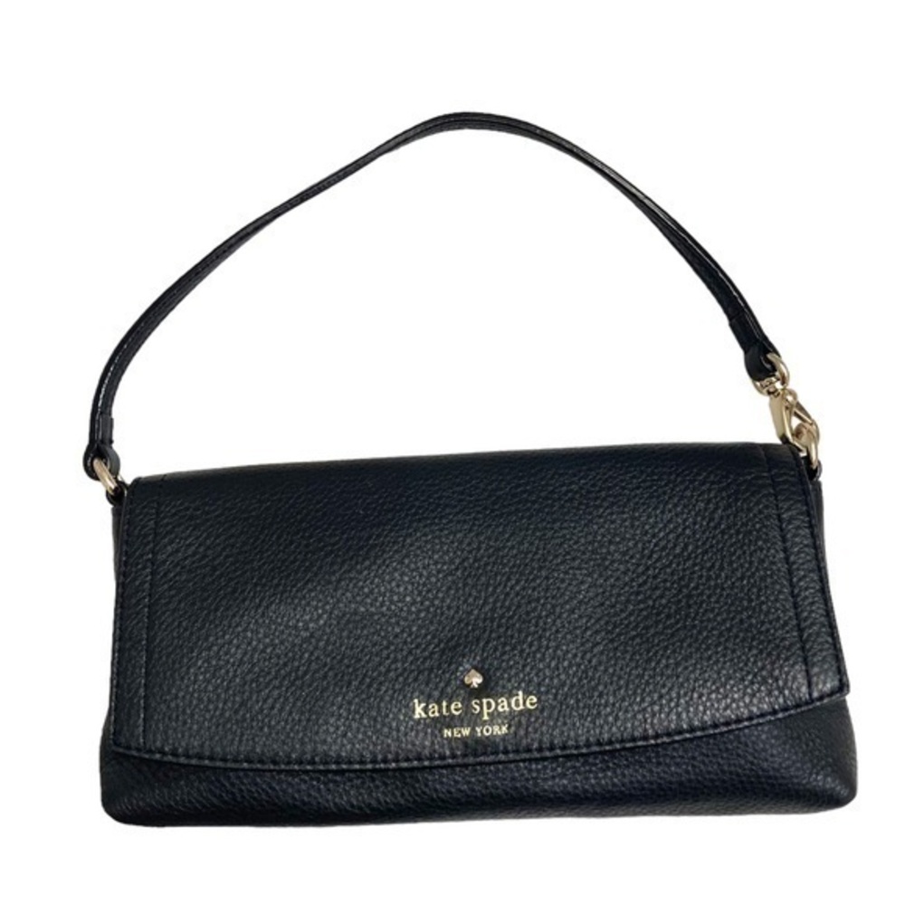 Kate spade black leather mini bag convertible wristlet